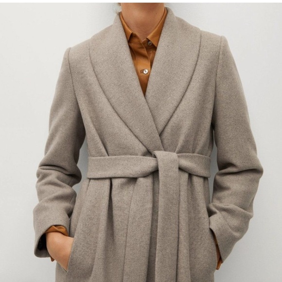 MANGO WOOL BLEND COAT REMOVABLE COLLAR - Picture 4 of 7